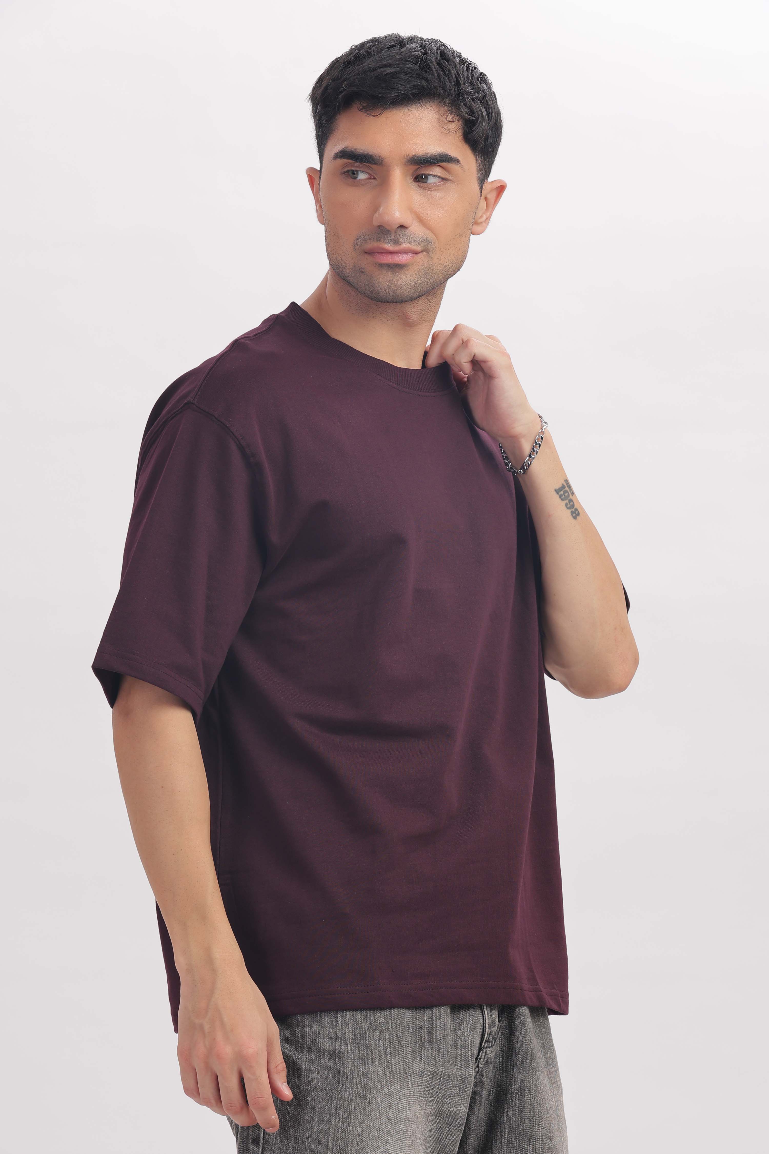 240 GSM  grape wine French terry  oversized tshirt (unisex)