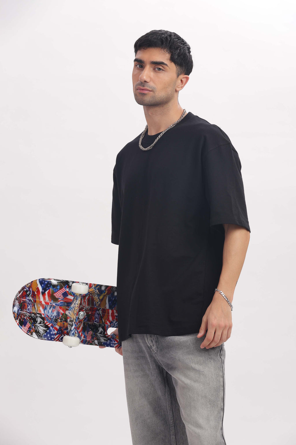 240 gsm black French terry oversized tshirt (unisex)