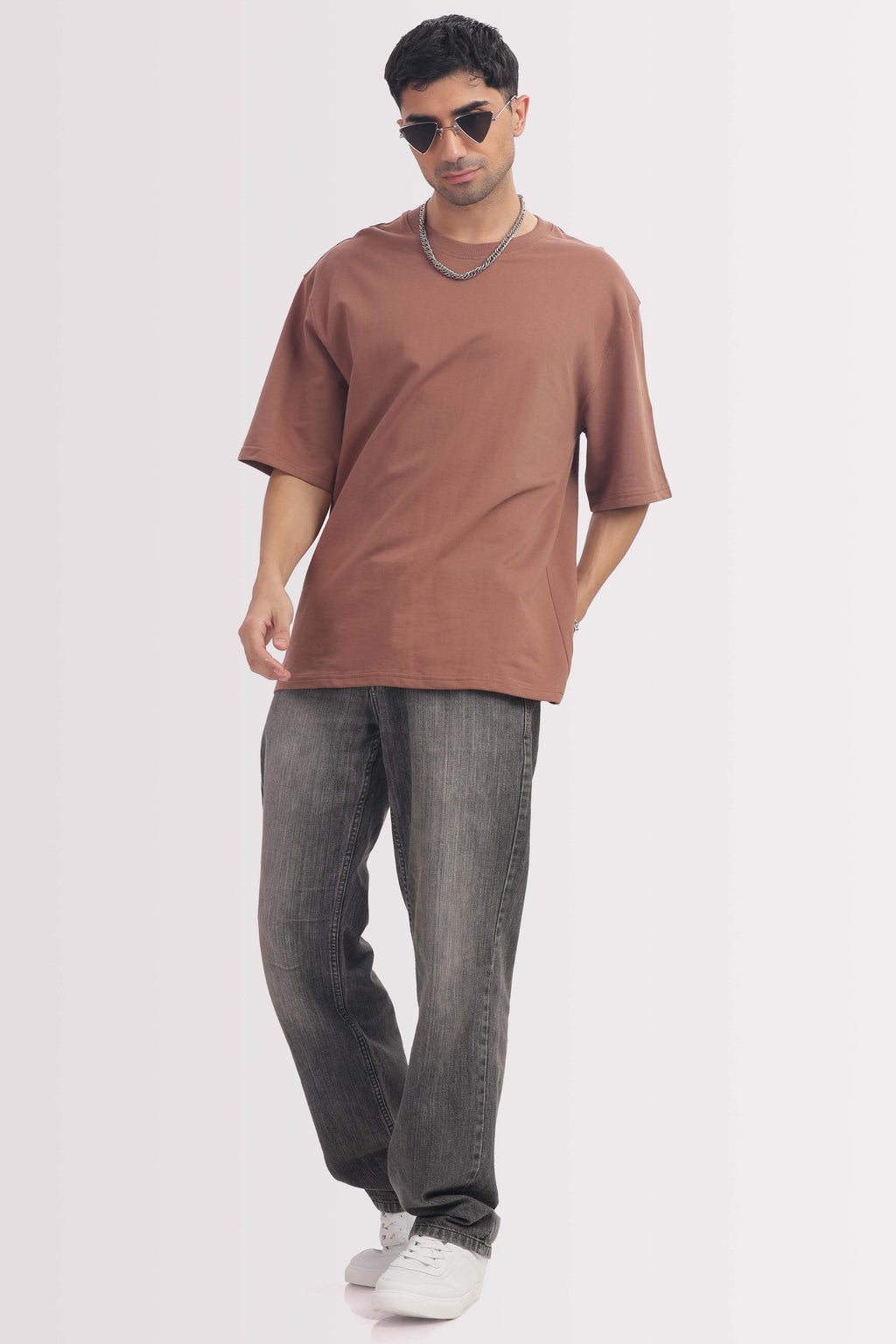 240 gsm Light Brown French terry oversized tshirt (unisex)