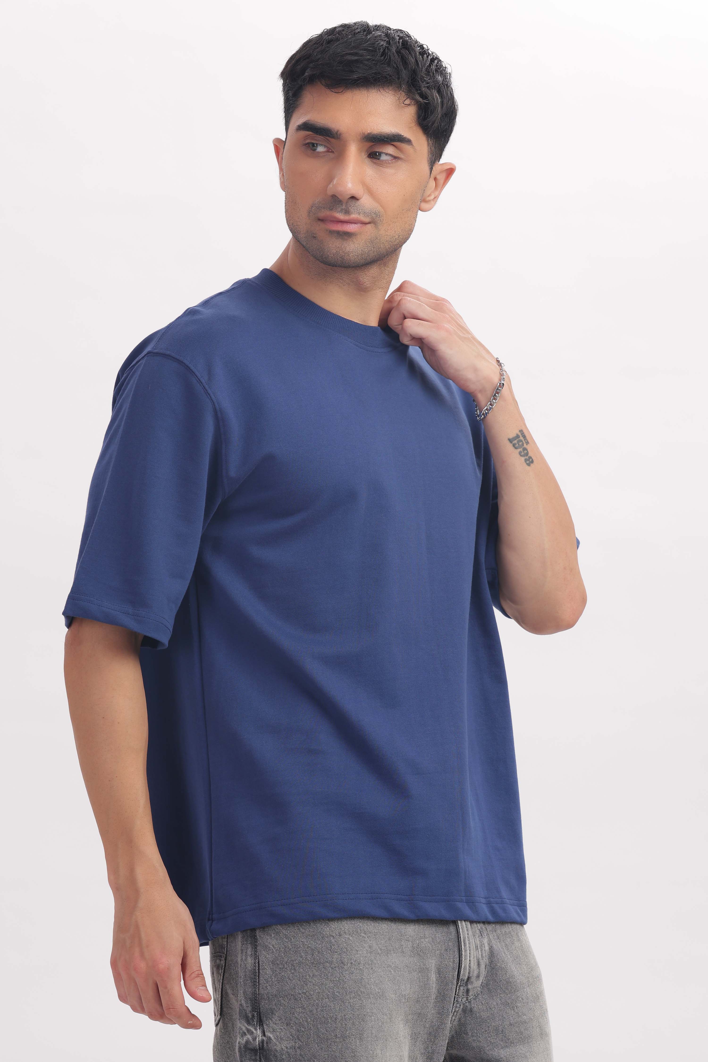 240 gsm Royal Navy French terry oversized tshirt (unisex)
