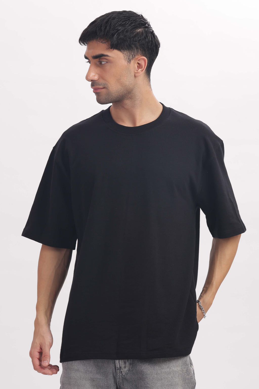 240 gsm black French terry oversized tshirt (unisex)
