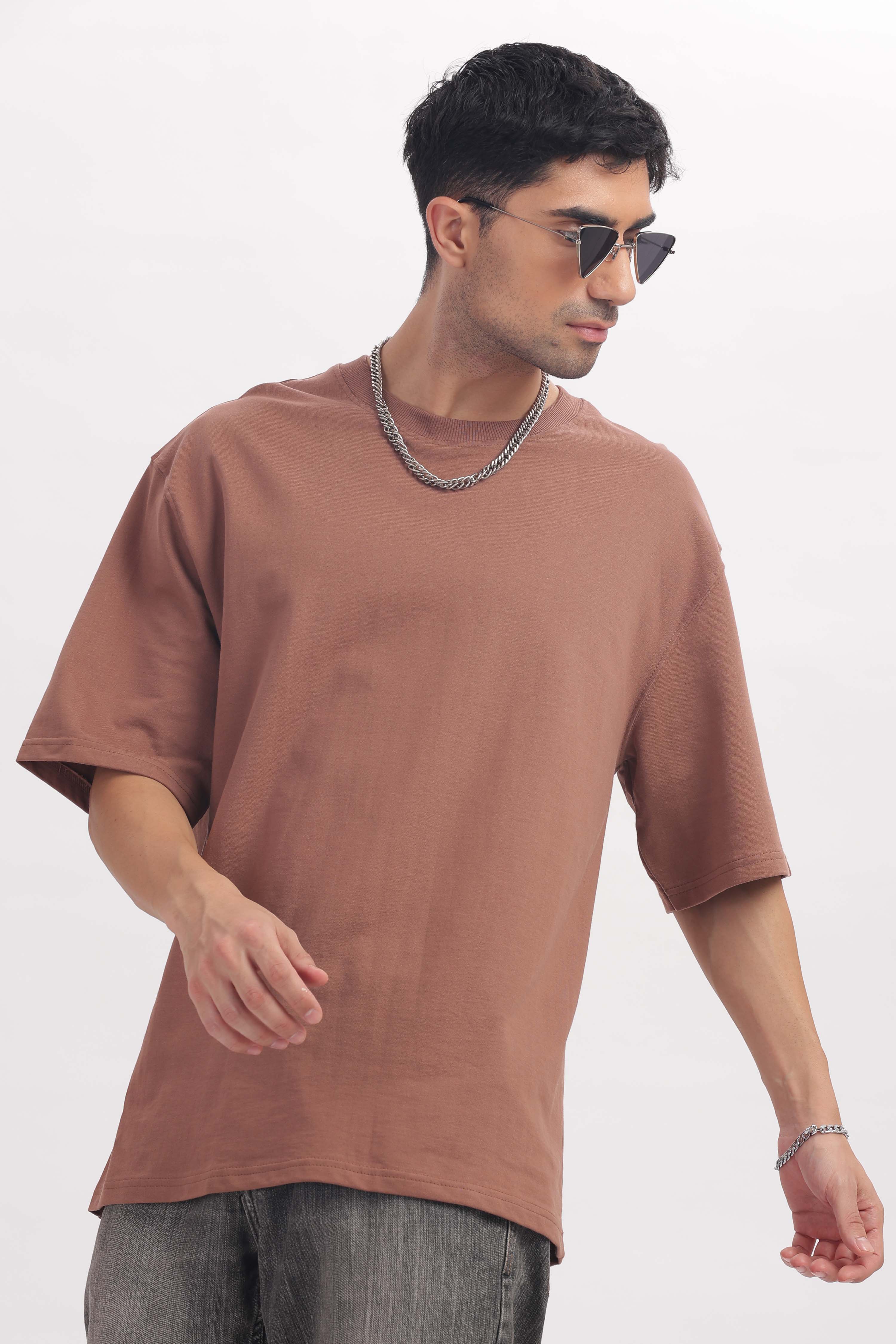 240 gsm Light Brown French terry oversized tshirt (unisex)