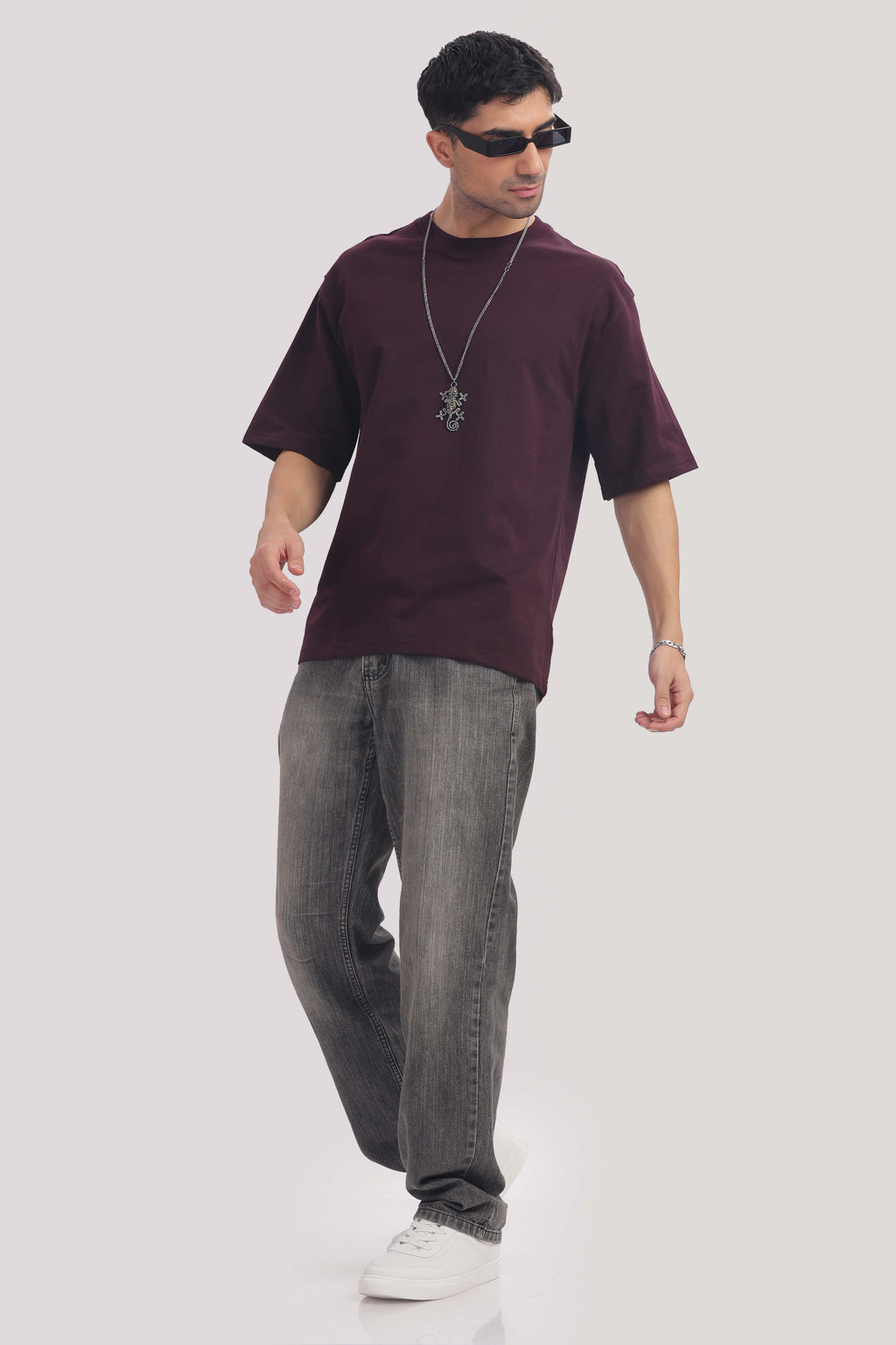 240 GSM  grape wine French terry  oversized tshirt (unisex)