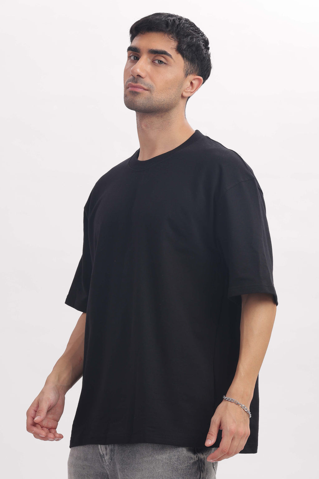 240 gsm black French terry oversized tshirt (unisex)
