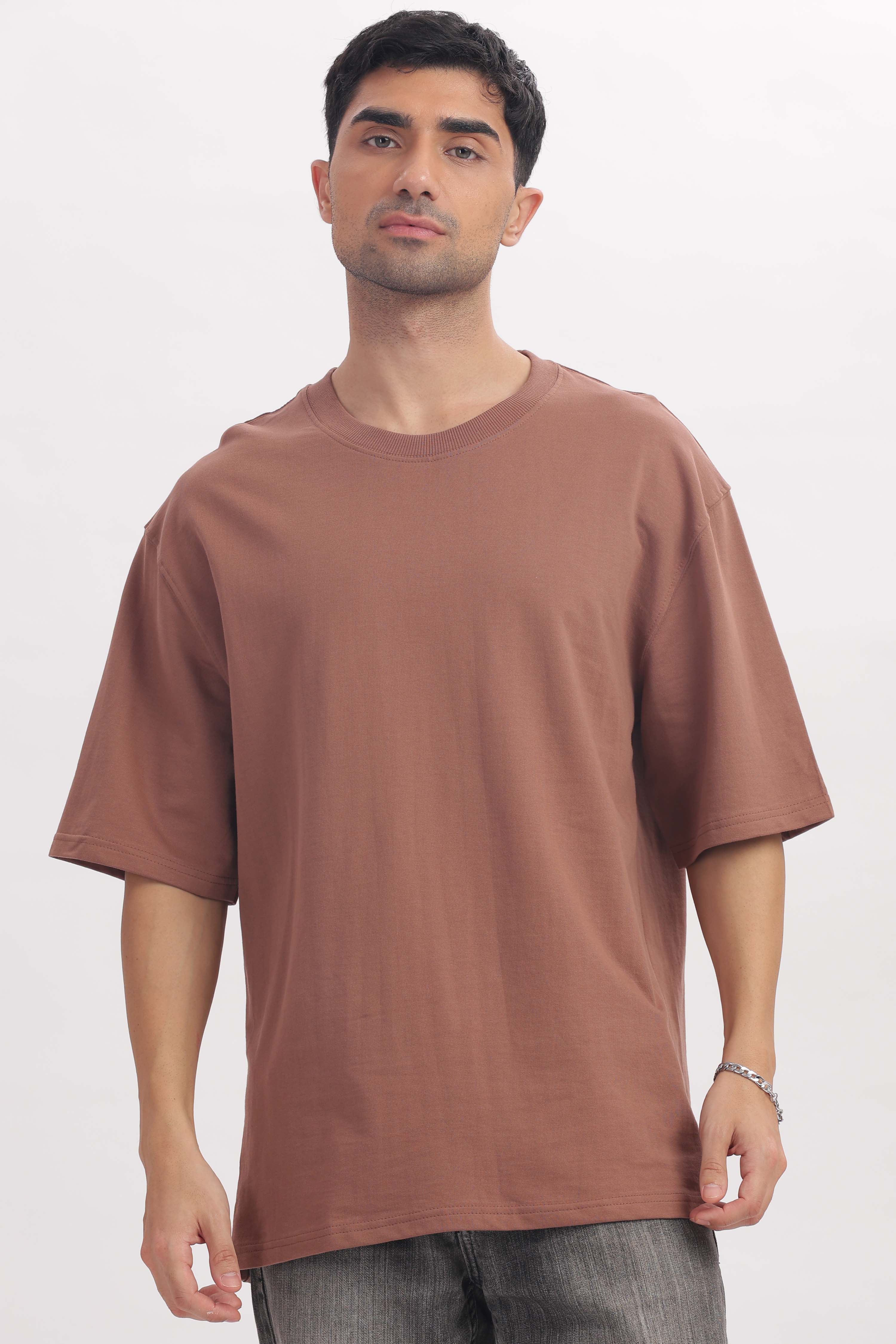 240 gsm Light Brown French terry oversized tshirt (unisex)