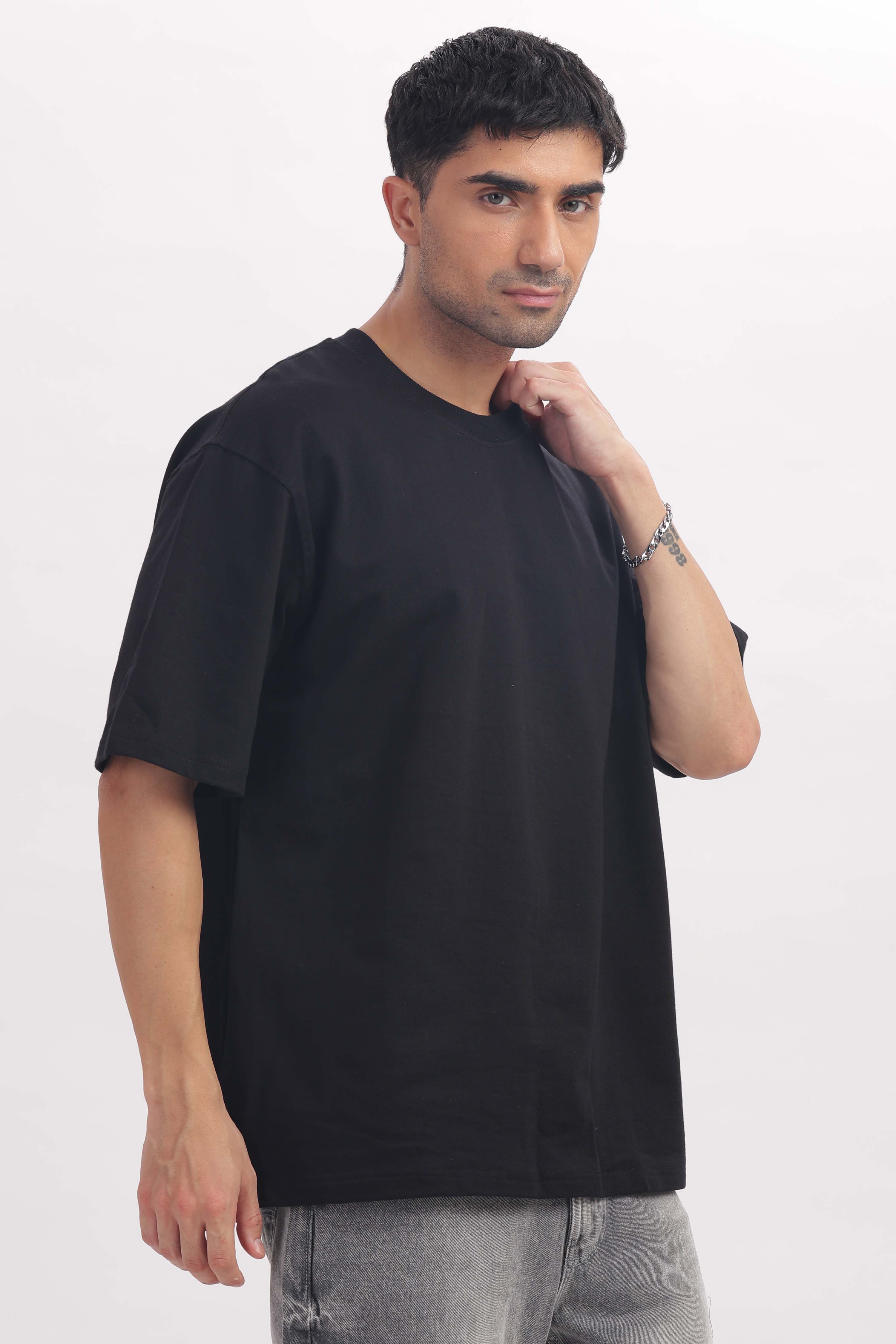 240 gsm black French terry oversized tshirt (unisex)