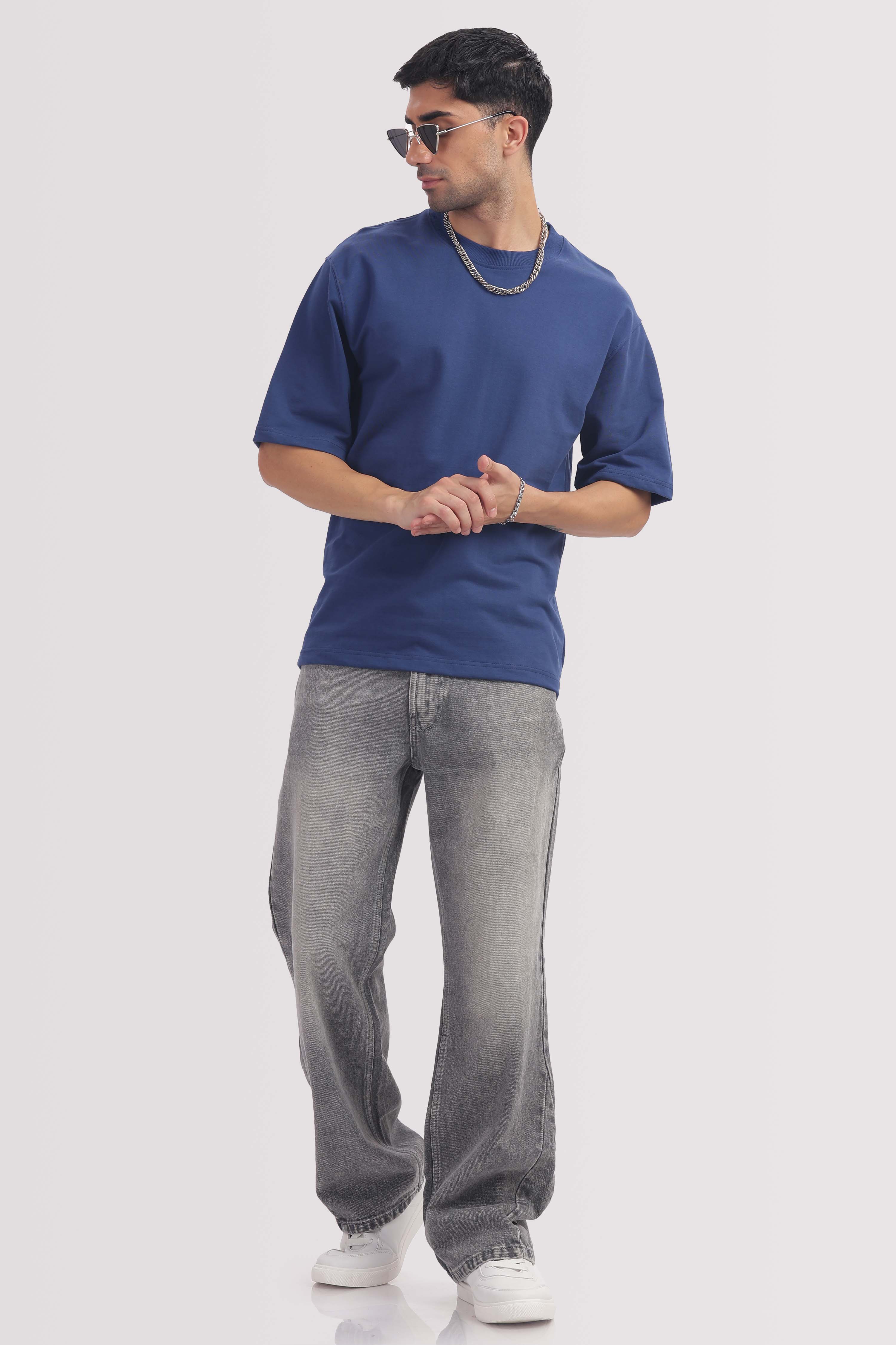 240 gsm Royal Navy French terry oversized tshirt (unisex)