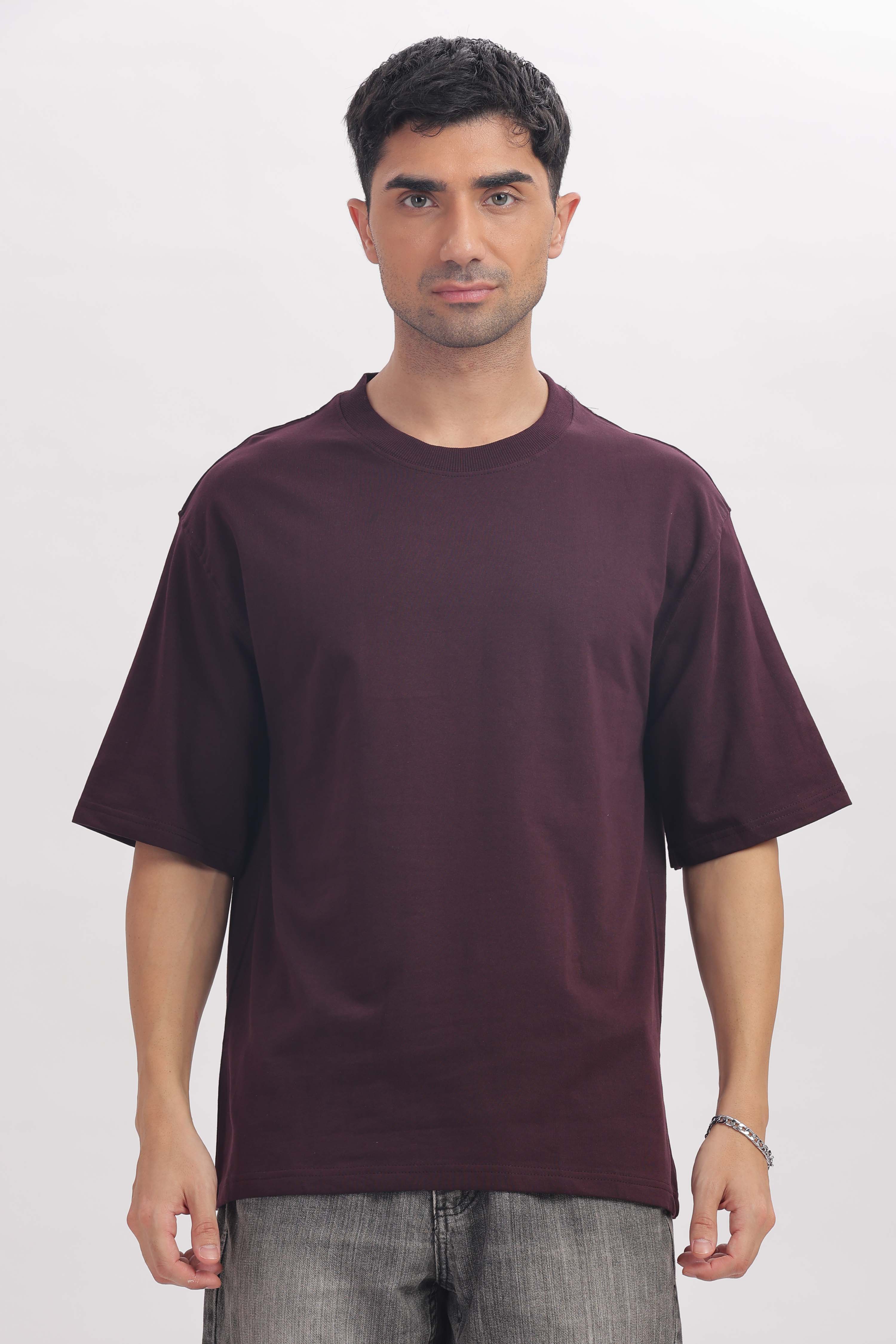 240 GSM  grape wine French terry  oversized tshirt (unisex)
