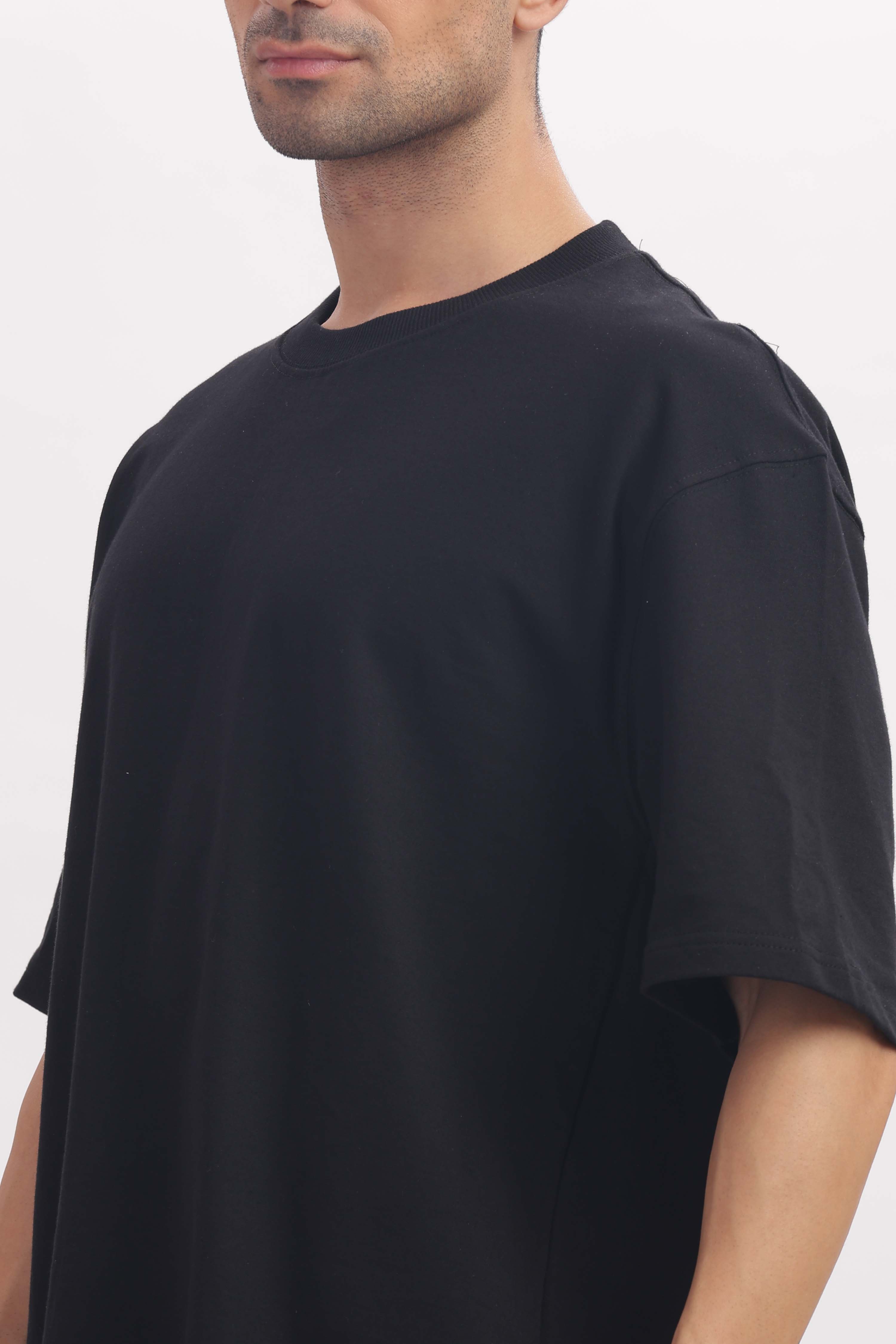 240 gsm black French terry oversized tshirt (unisex)