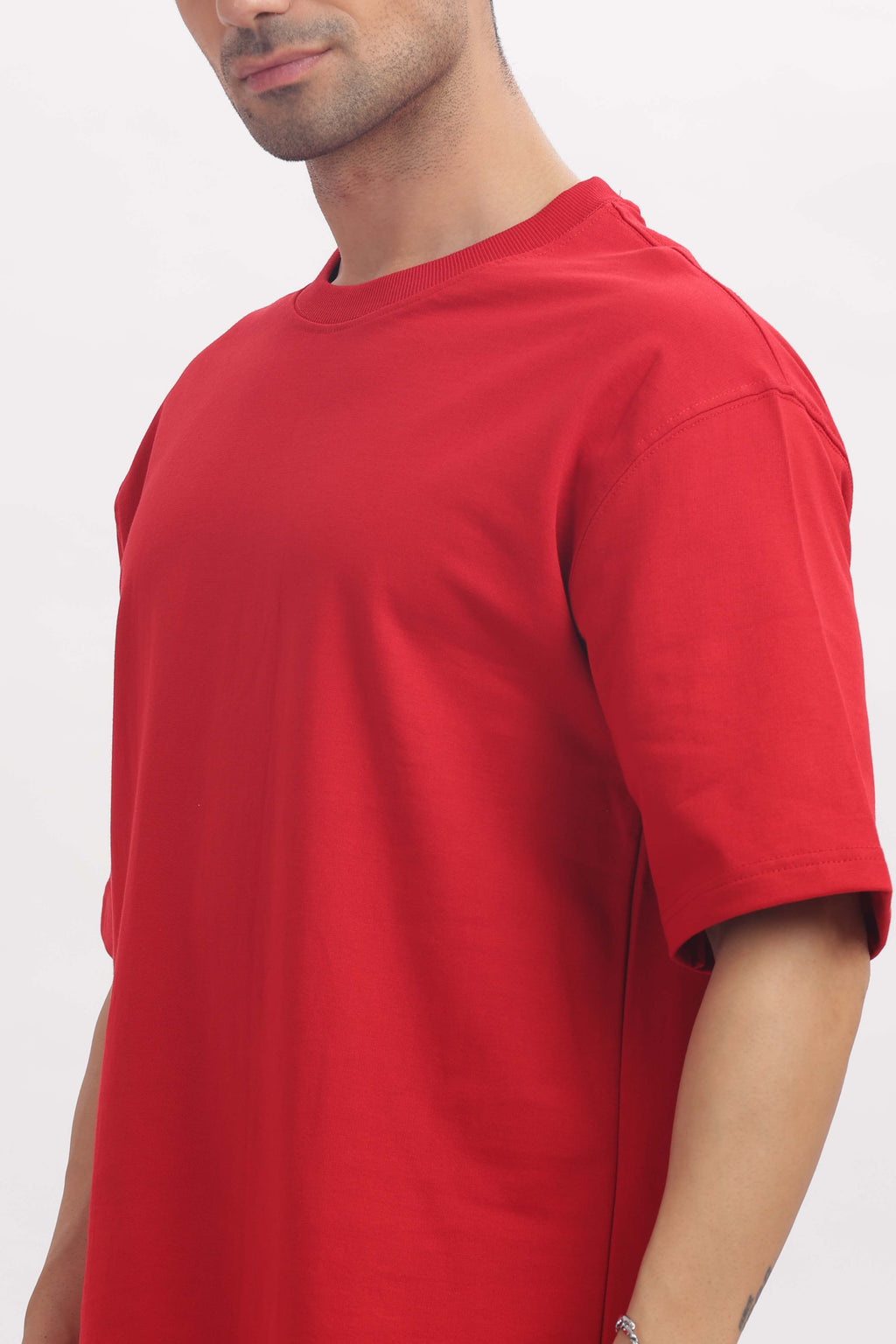 240 gsm red French terry oversized tshirt (unisex)