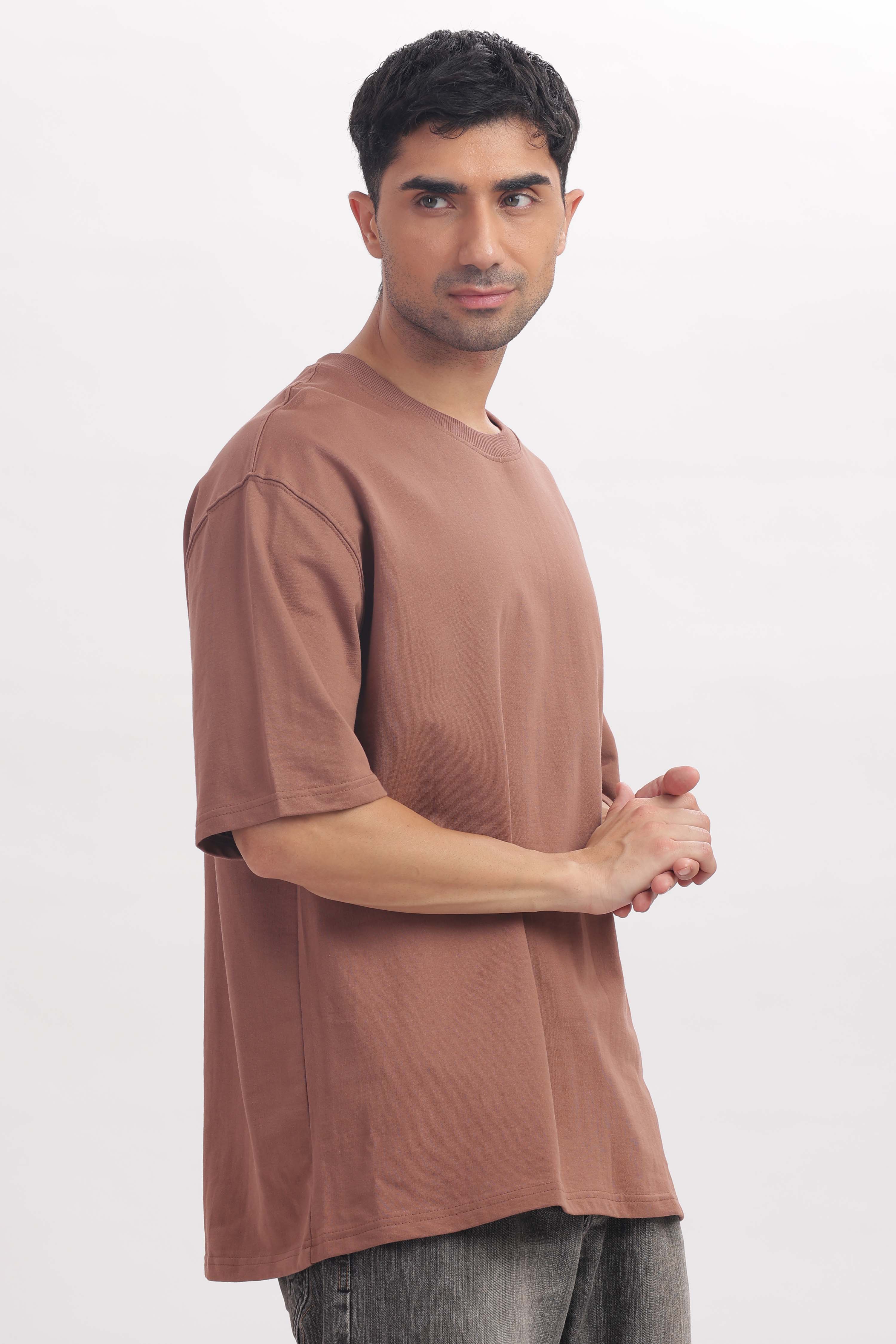240 gsm Light Brown French terry oversized tshirt (unisex)