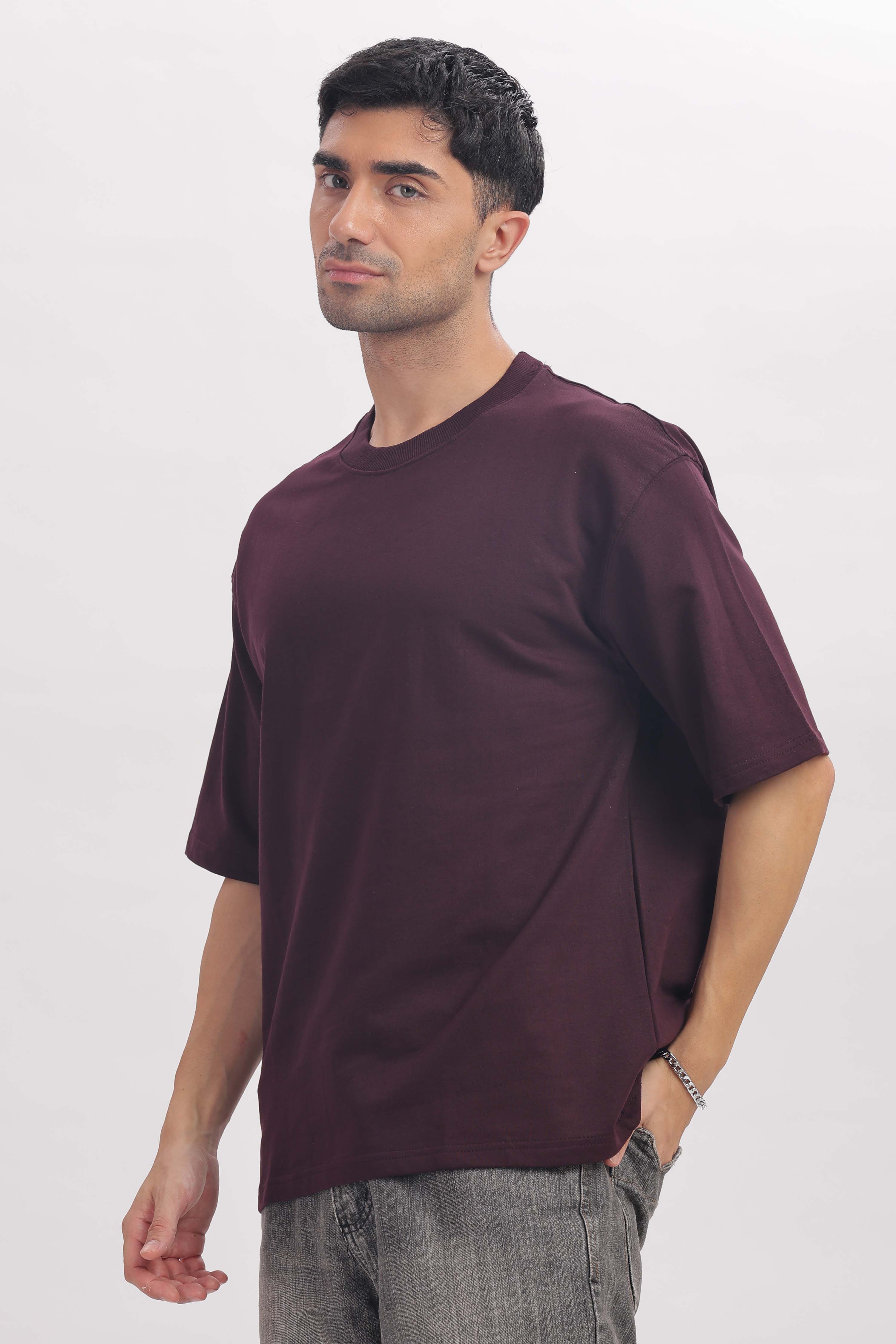 240 GSM  grape wine French terry  oversized tshirt (unisex)