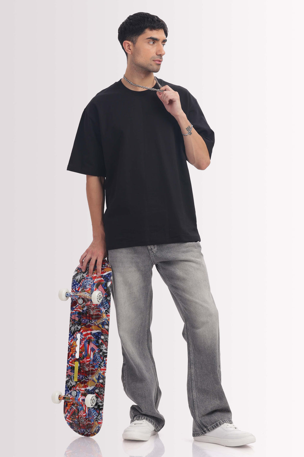 240 gsm black French terry oversized tshirt (unisex)