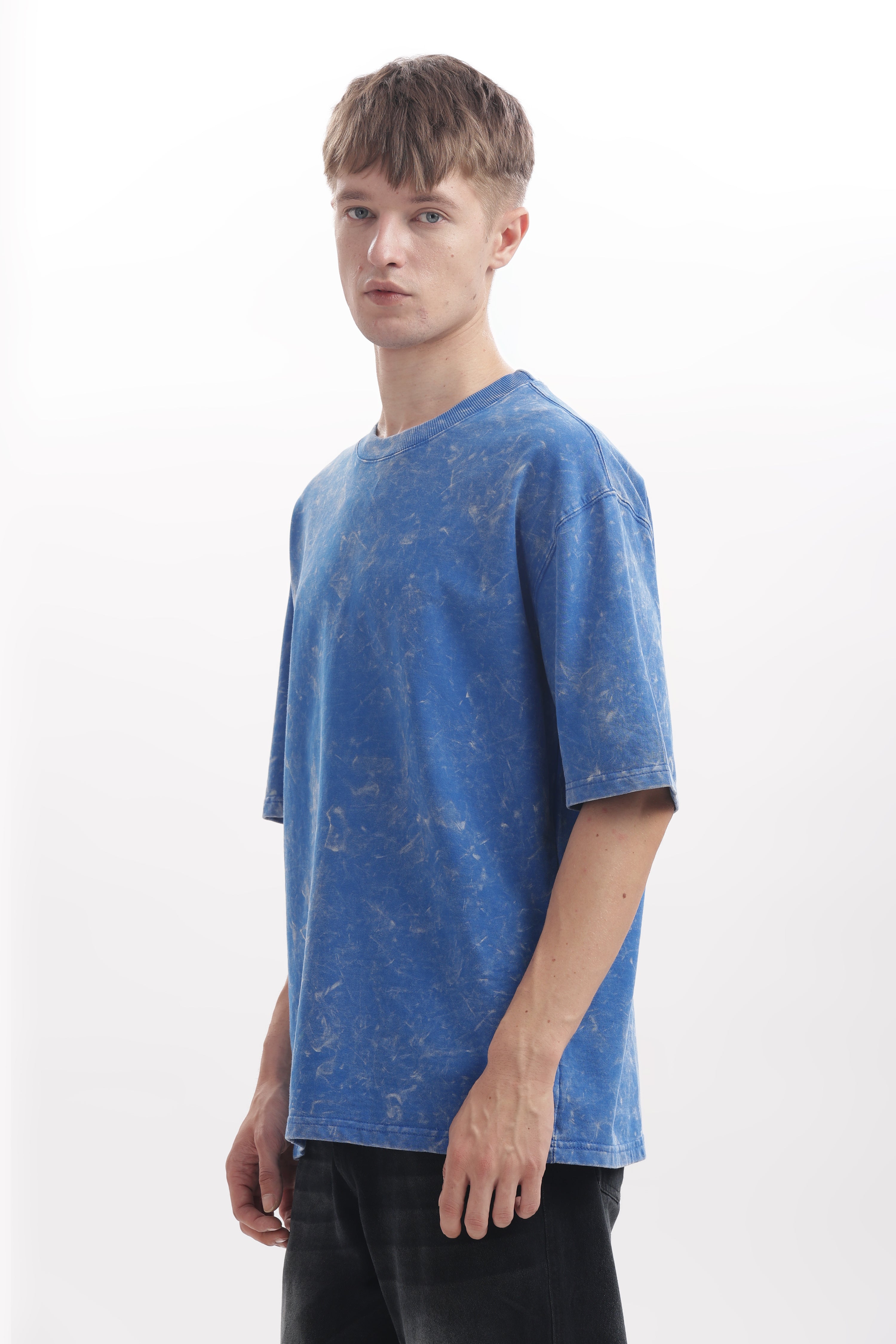 Royal Blue Acid washed oversized t-shirt