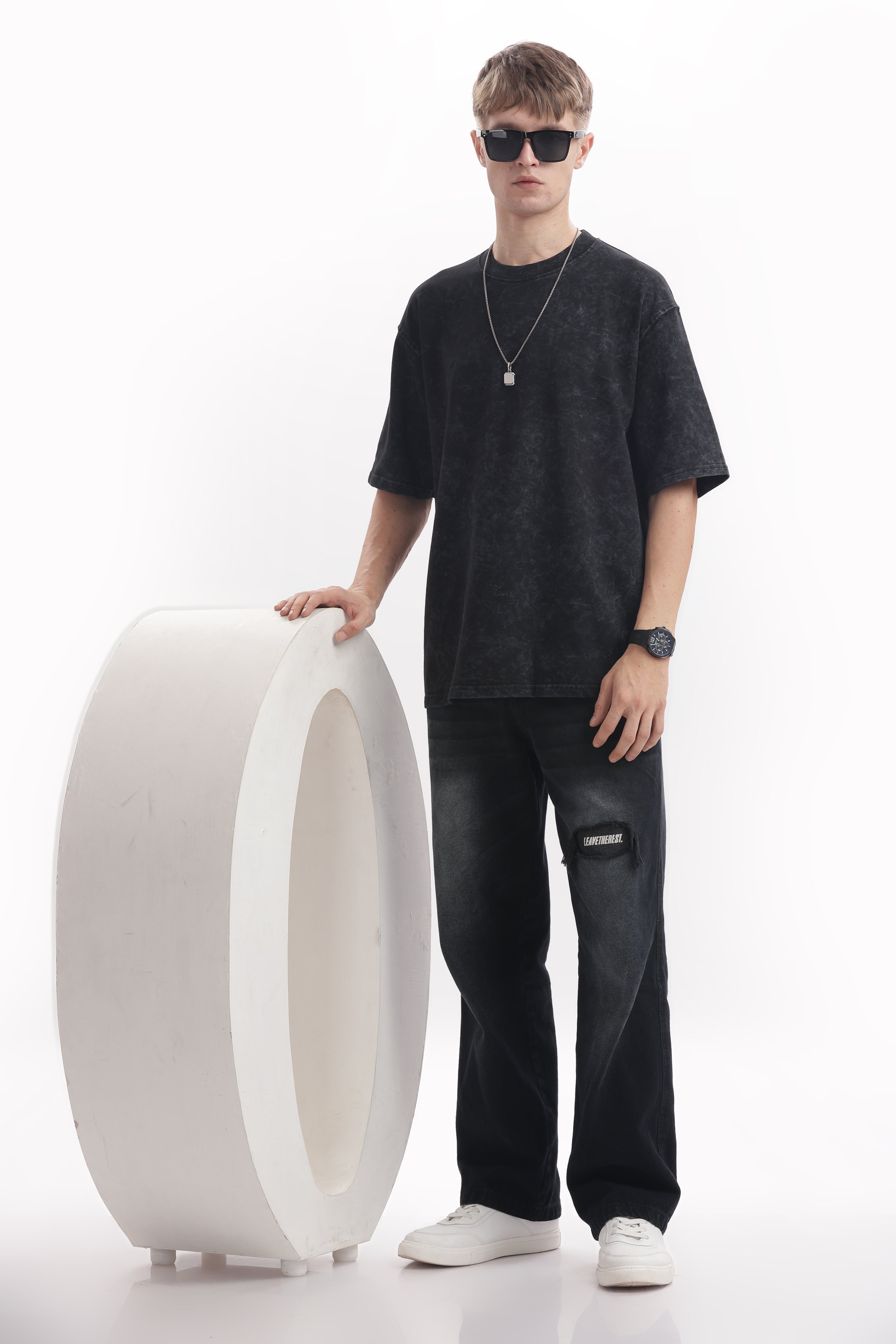 Black Acid washed oversized t-shirt