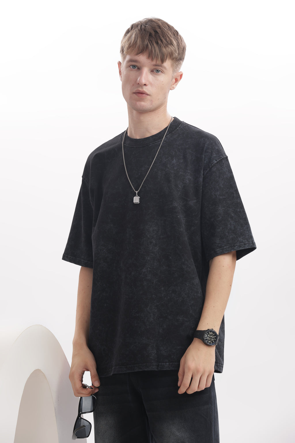 Black Acid washed oversized t-shirt