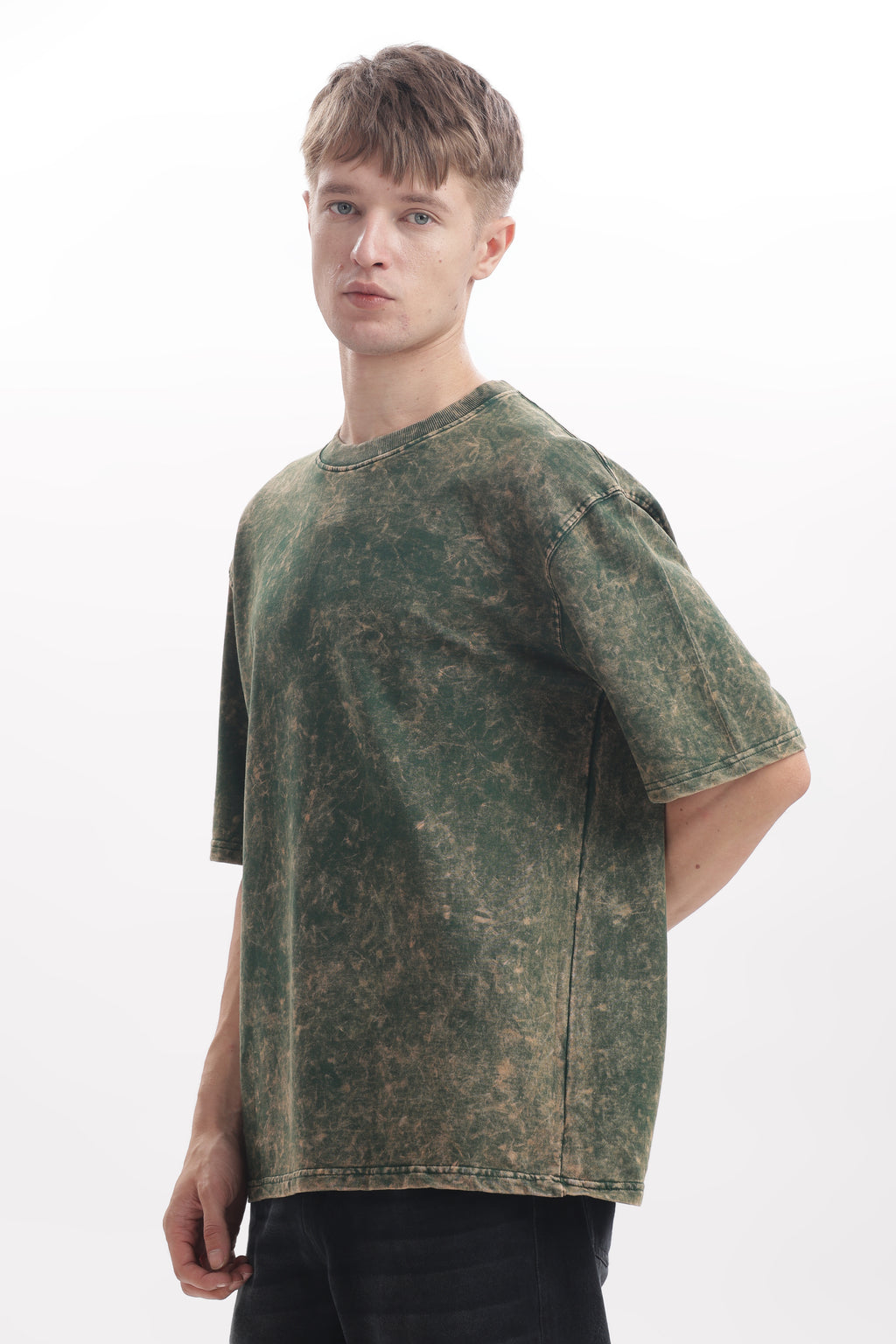 Green Acid washed oversized t-shirt