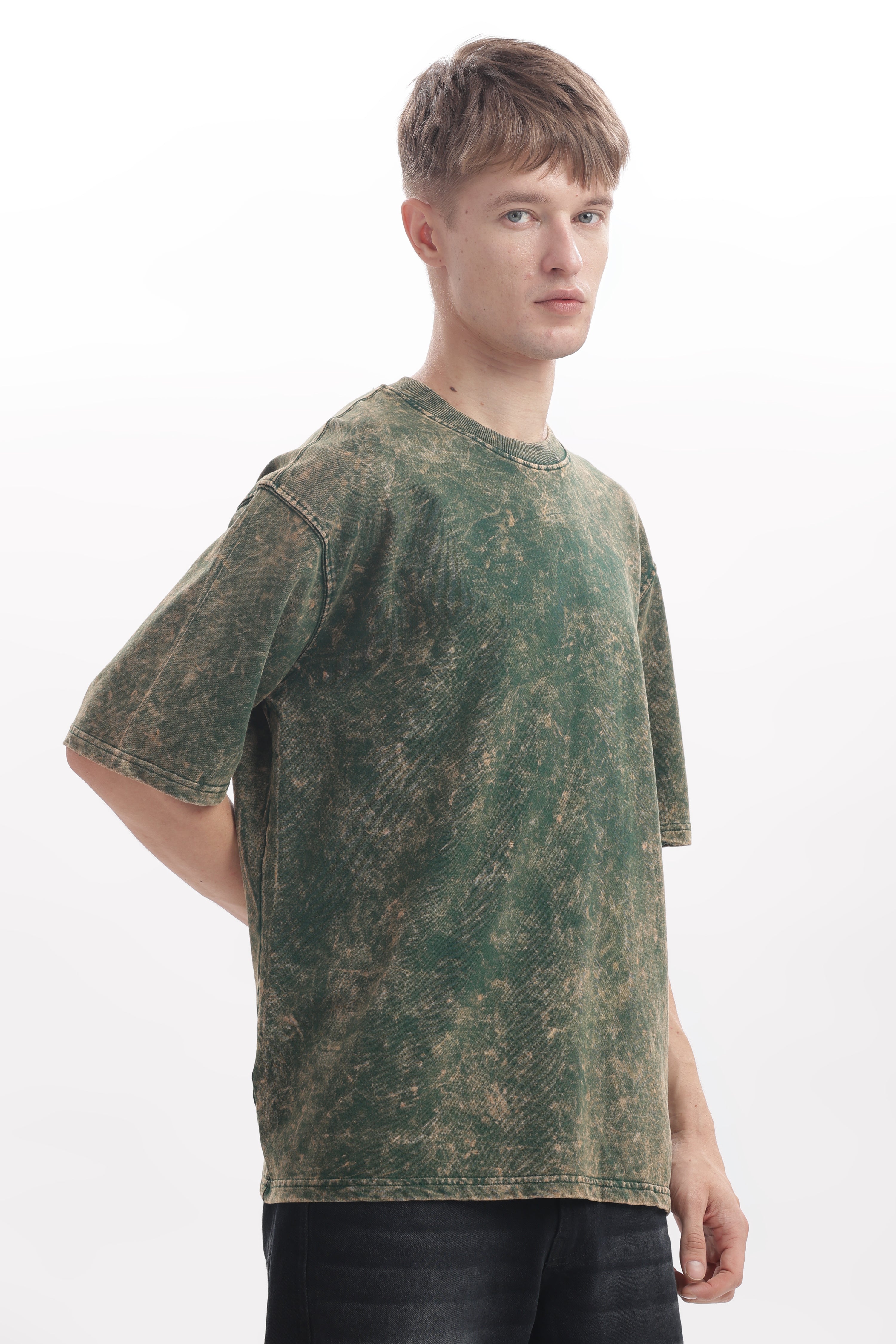 Green Acid washed oversized t-shirt
