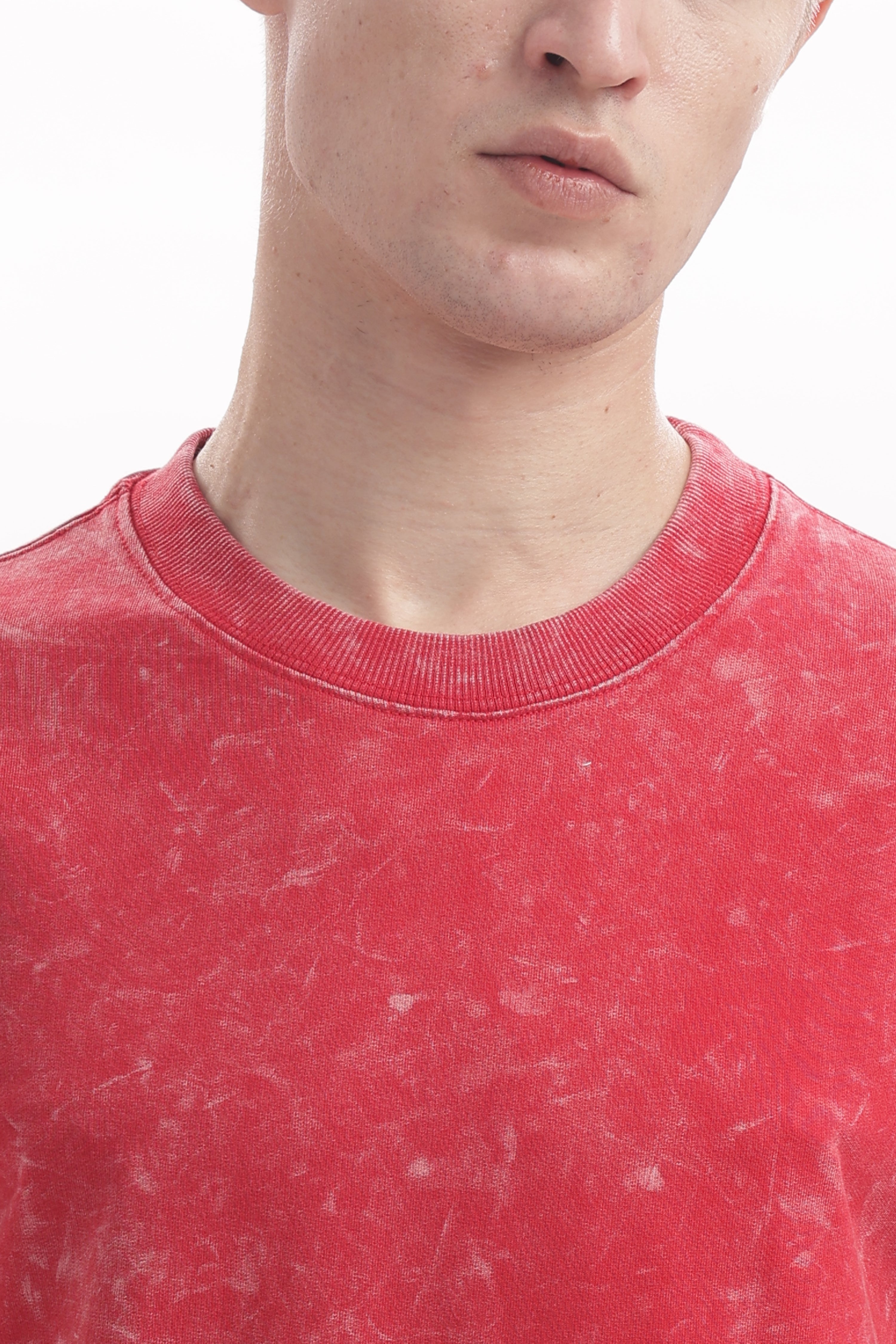 Red Acid washed oversized t-shirt