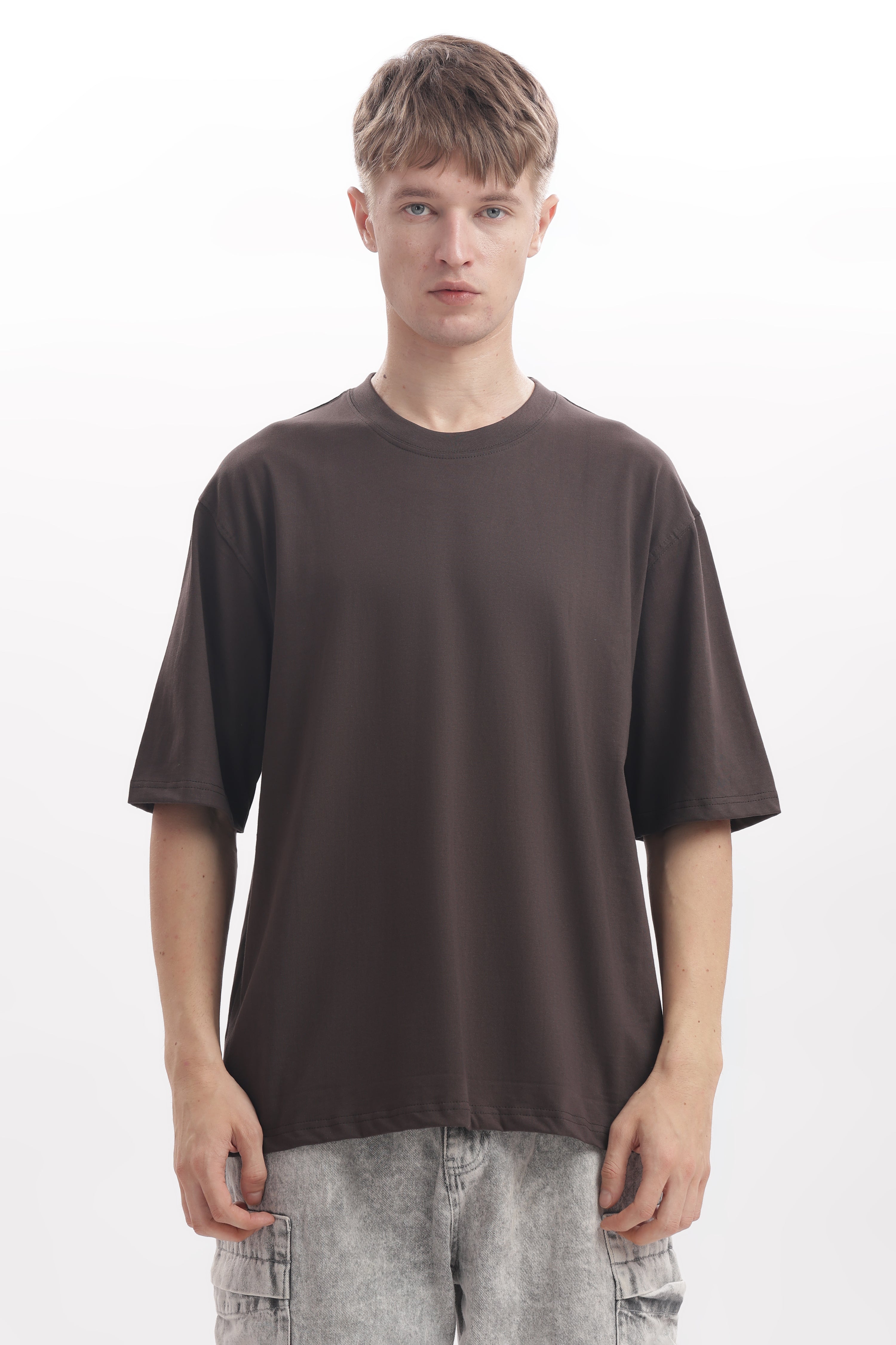 Major brown 210 GSM Premium Cotton Oversized T-Shirt – Unisex Comfort Fit