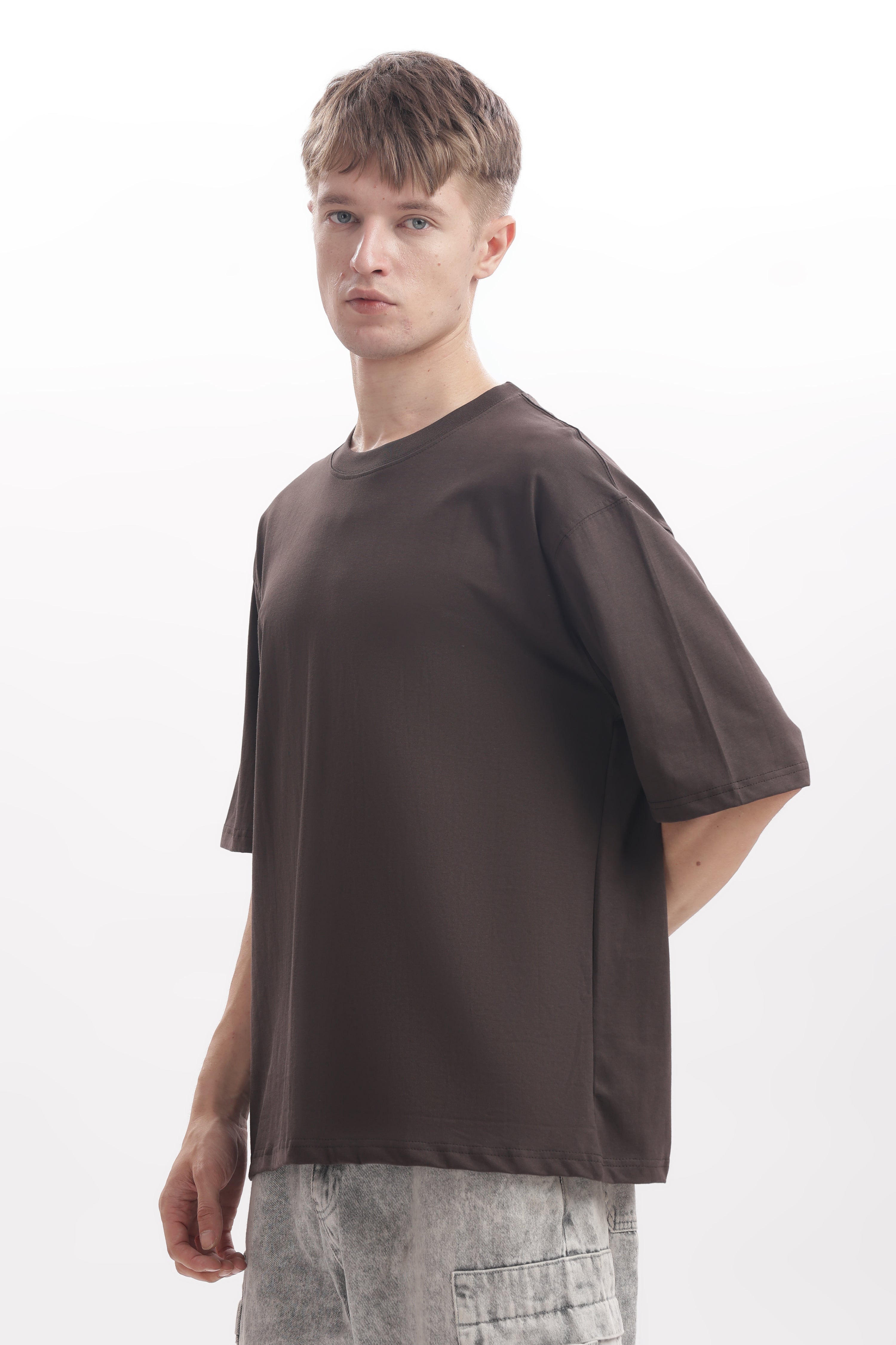 Major brown 210 GSM Premium Cotton Oversized T-Shirt – Unisex Comfort Fit