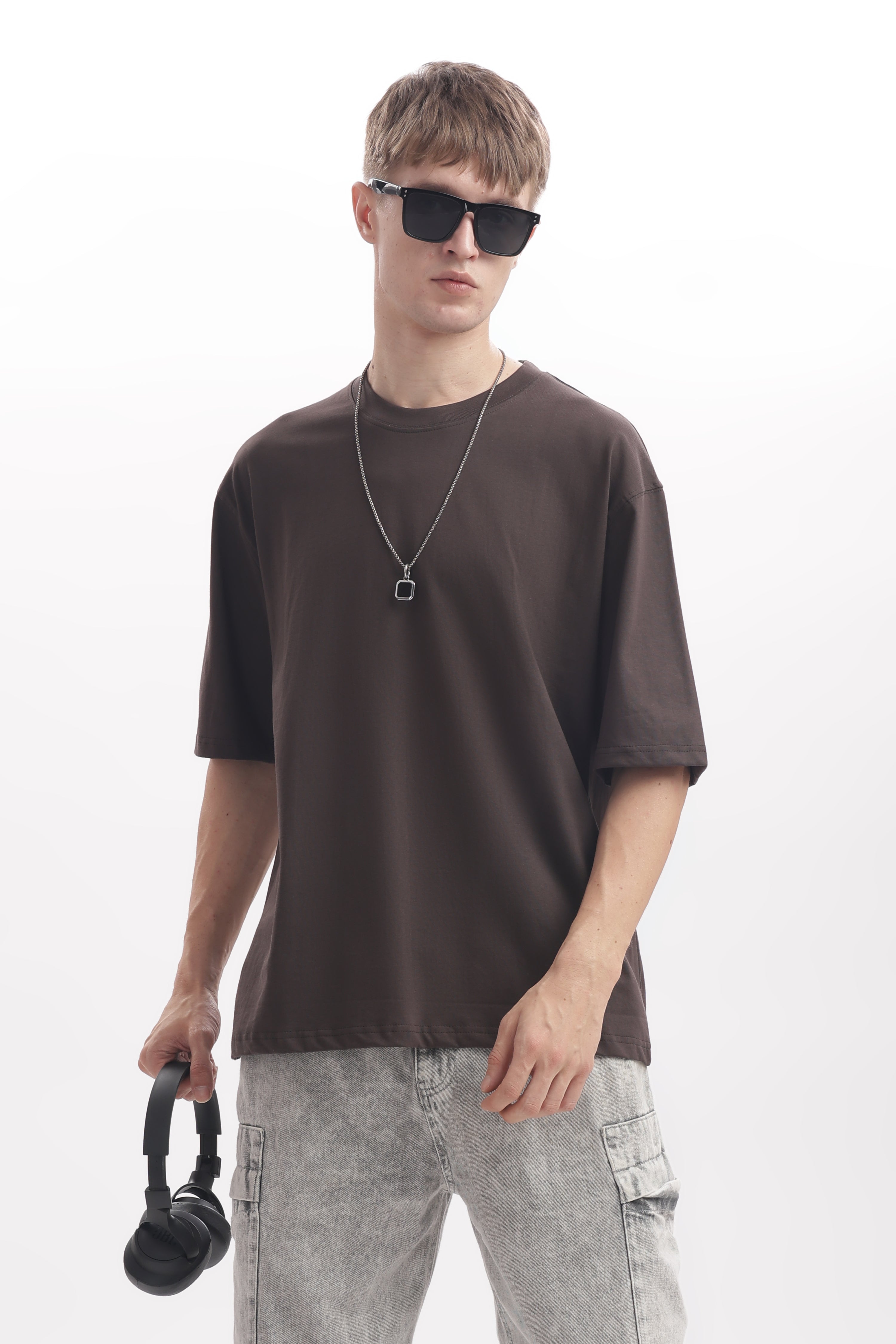 Major brown 210 GSM Premium Cotton Oversized T-Shirt – Unisex Comfort Fit