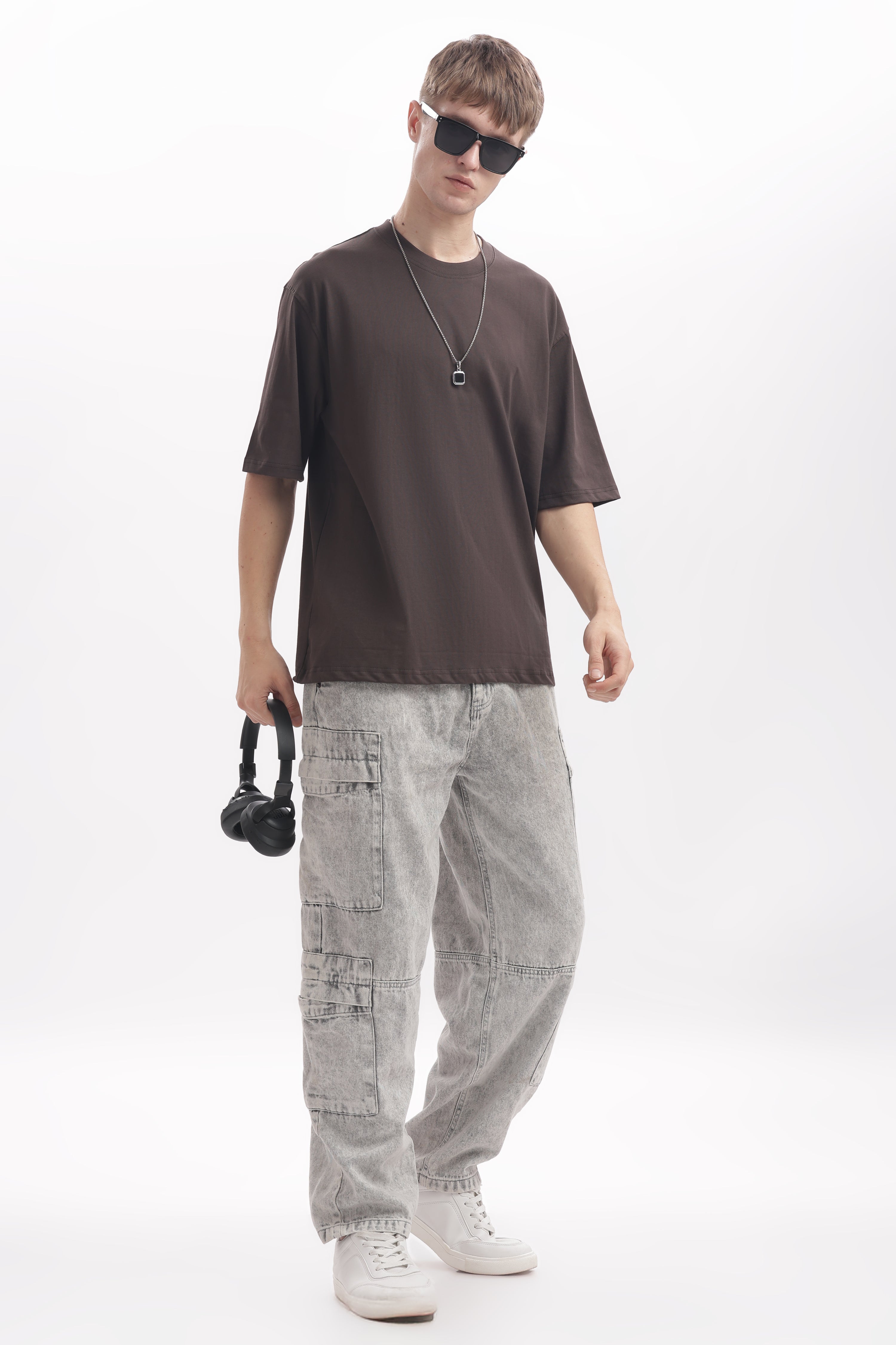Major brown 210 GSM Premium Cotton Oversized T-Shirt – Unisex Comfort Fit