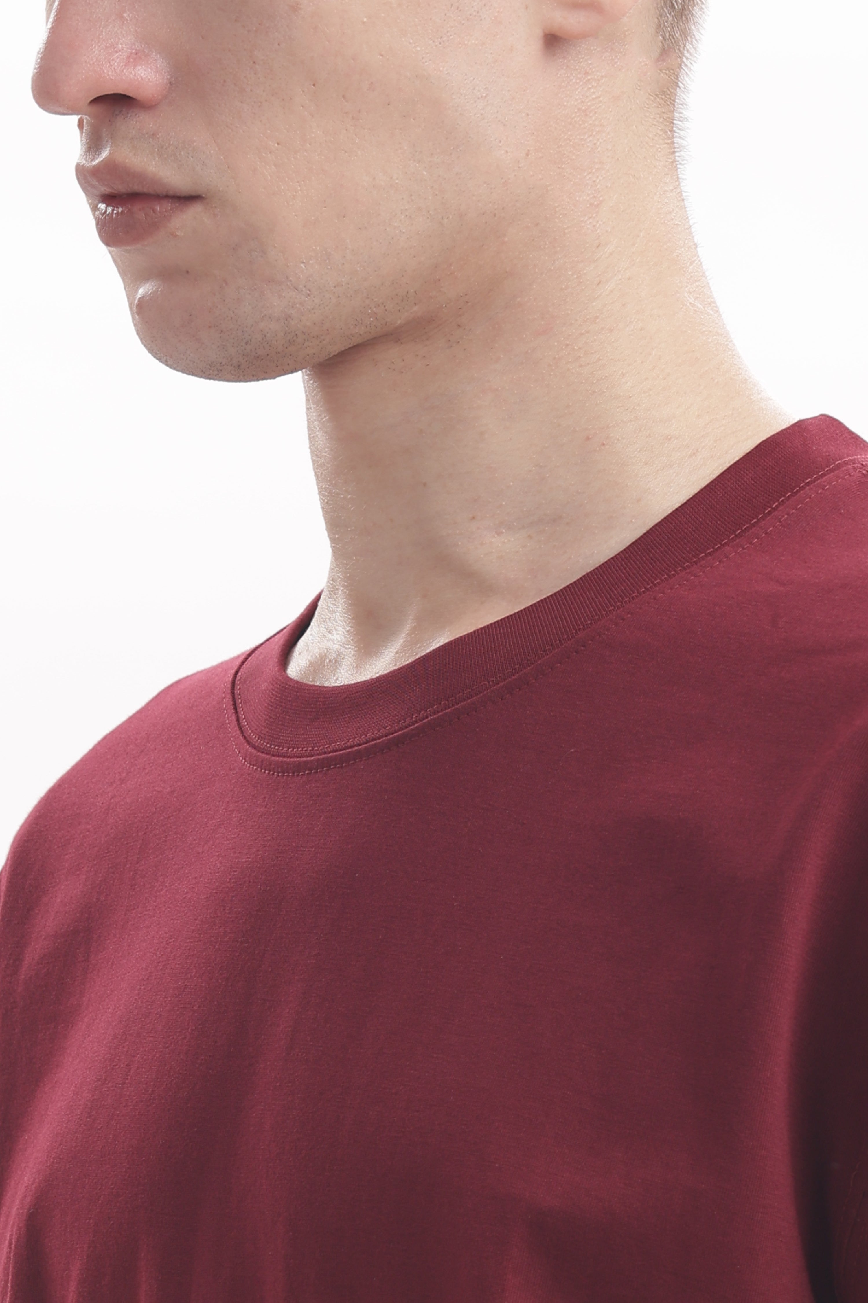 Maroon plain 210 GSM Premium Cotton Oversized T-Shirt – Unisex Comfort Fit