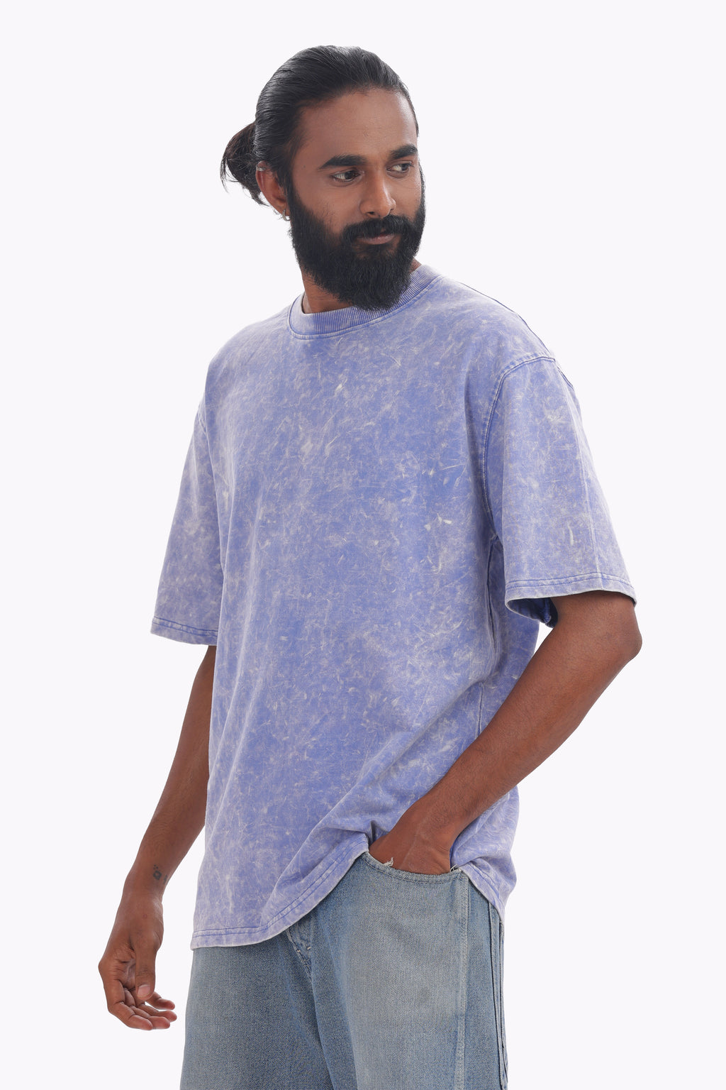 240 gsm vista blue acidwash oversized tshirt