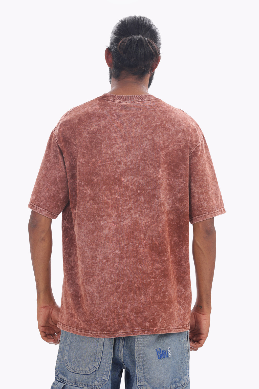Chocolate Brown Acid Wash Oversized T-Shirt – 240 GSM French Terry