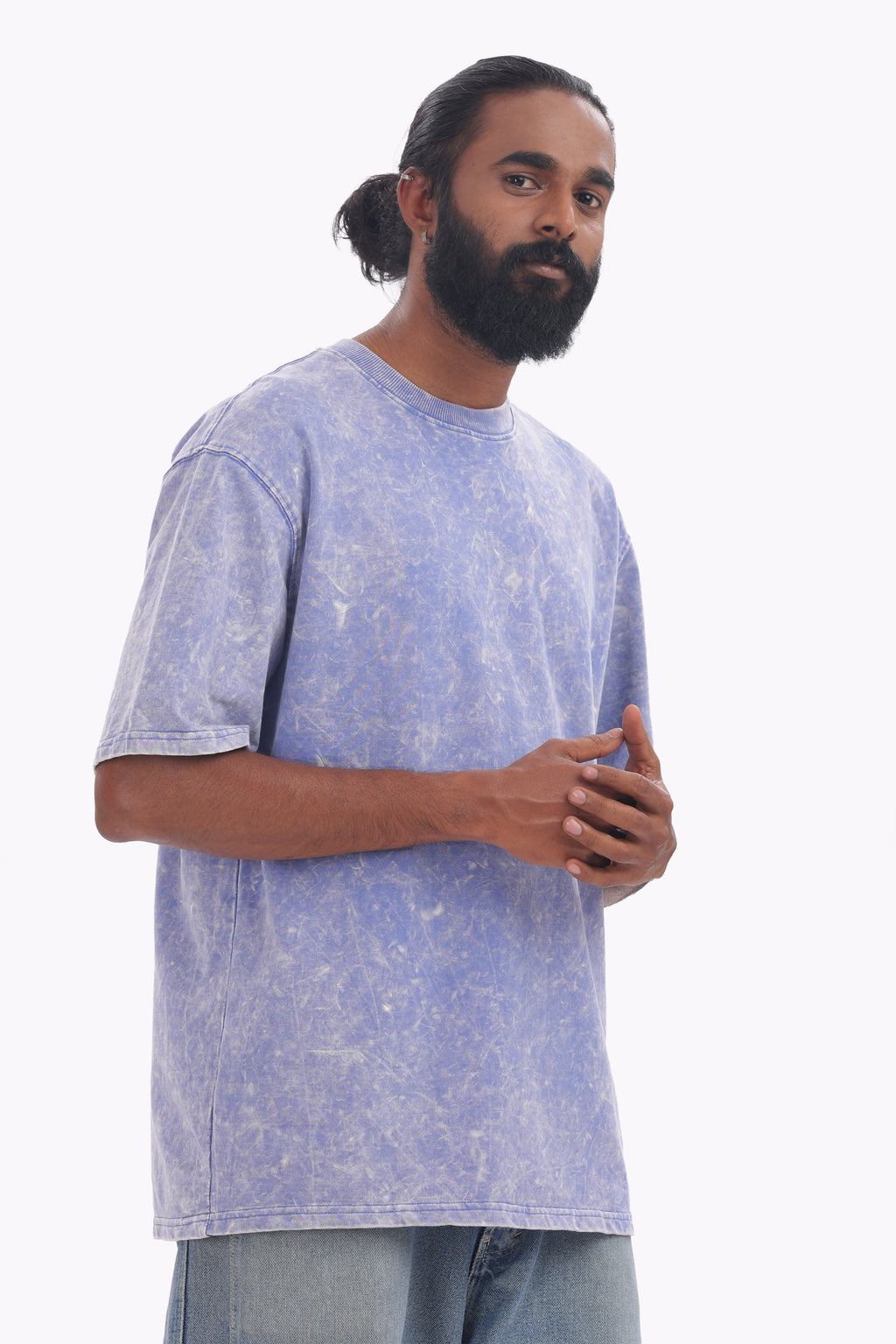 240 gsm vista blue acidwash oversized tshirt