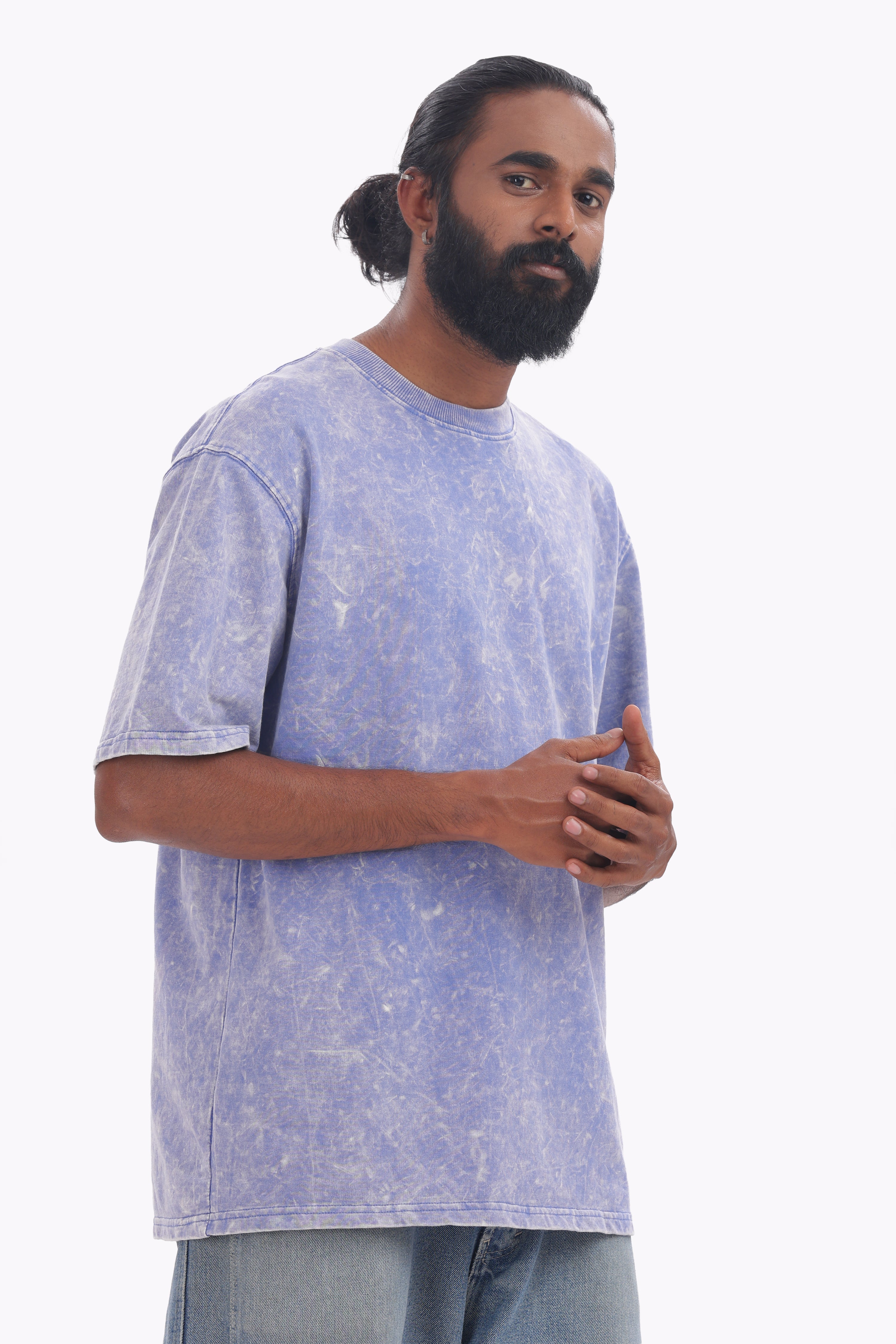 240 gsm vista blue acidwash oversized tshirt